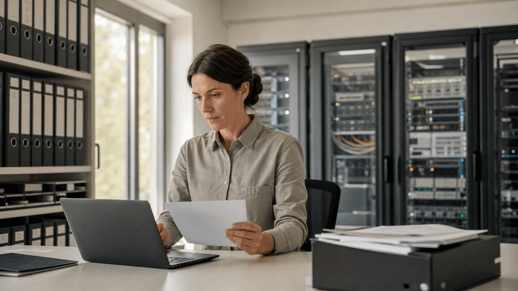 Archivverantwortliche ordnet XML- und PDF-Versionen elektronischer Rechnungen