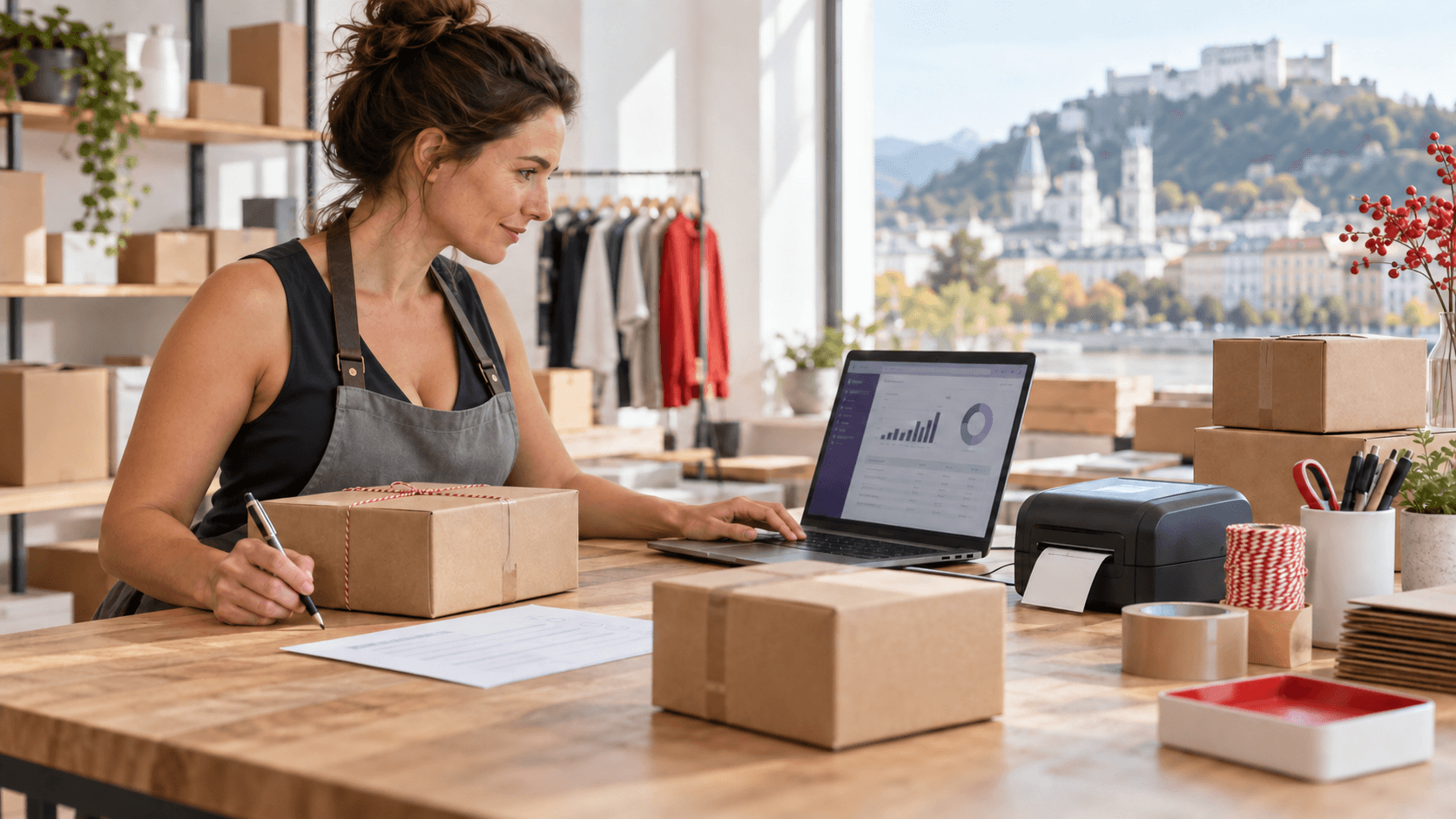 Onlinehändlerin prüft Bestellungen und Paketzustellungen für die österreichische Paketsteuer